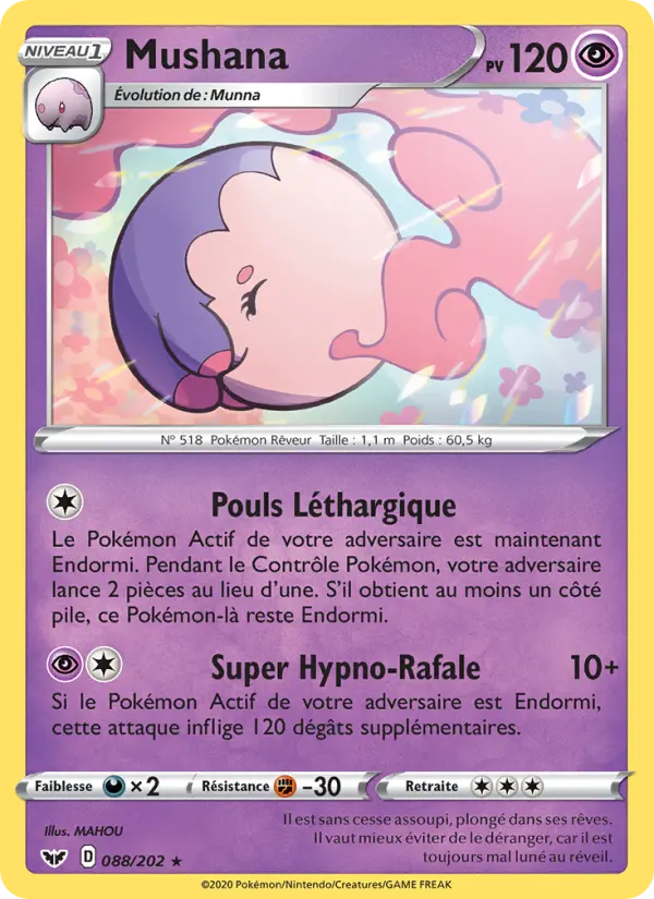 Mushana — Carte Pokémon 88 Épée et Bouclier