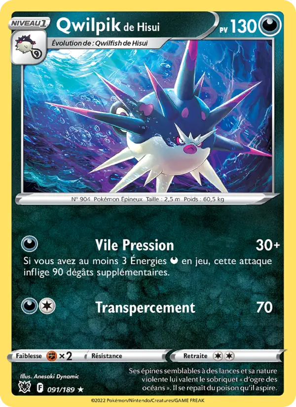 Qwilpik de Hisui — Carte Pokémon 091 Astres Radieux
