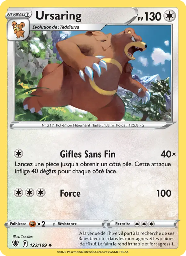 Ursaring — Carte Pokémon 123 Astres Radieux