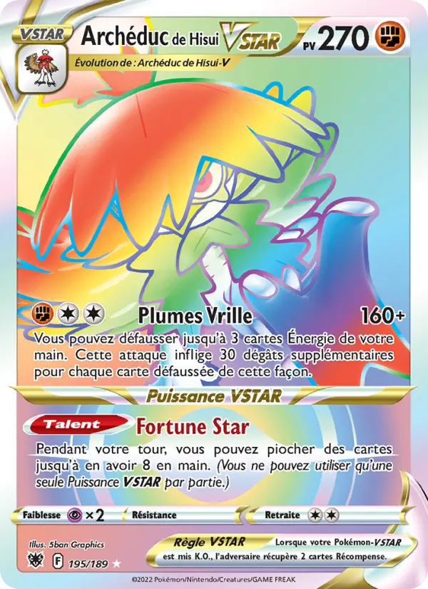 Archéduc de Hisui VSTAR — Carte Pokémon 195 Astres Radieux