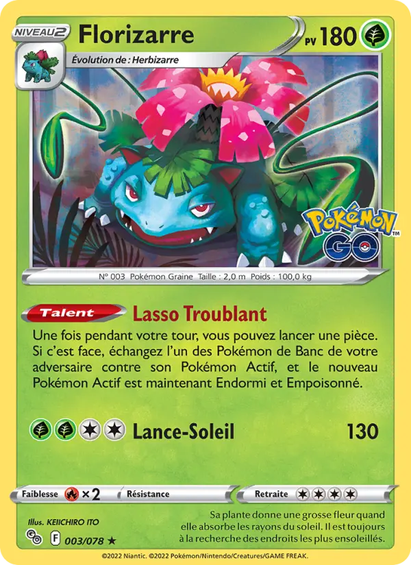 Florizarre — Carte Pokémon 003 Pokémon GO