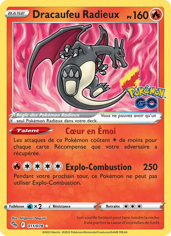 Dracaufeu Radieux — Carte Pokémon 011 Pokémon GO