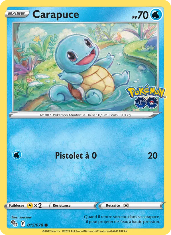 Carapuce — Carte Pokémon 015 Pokémon GO