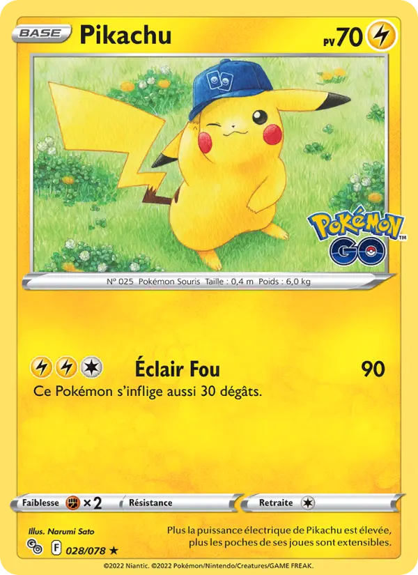 Pikachu — Carte Pokémon 028 Pokémon GO