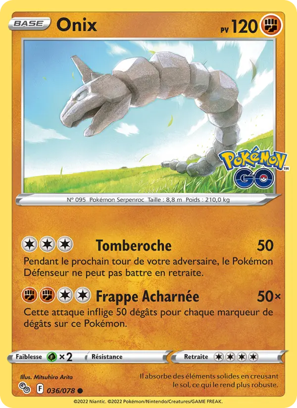 Onix — Carte Pokémon 036 Pokémon GO