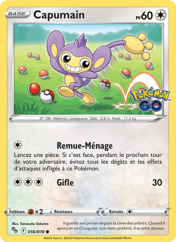 Capumain — Carte Pokémon 056 Pokémon GO