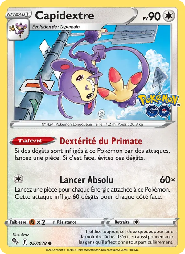 Capidextre — Carte Pokémon 057 Pokémon GO