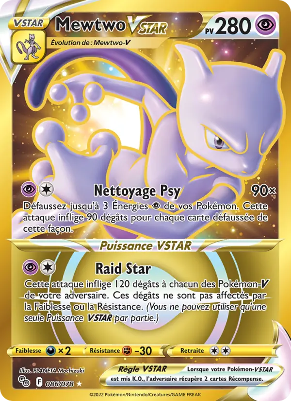 Mewtwo VSTAR — Carte Pokémon 086 Pokémon GO