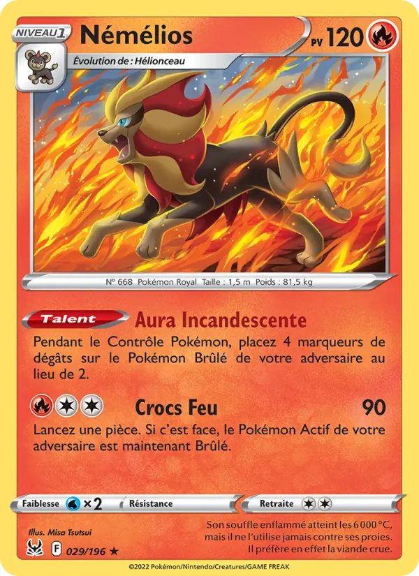 Némélios — Carte Pokémon 029 Origine Perdue