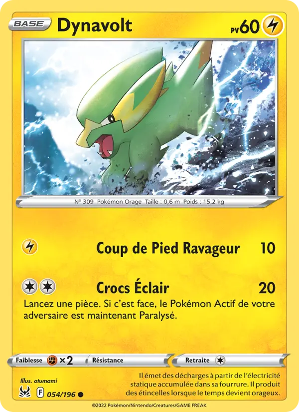 Dynavolt — Carte Pokémon 054 Origine Perdue