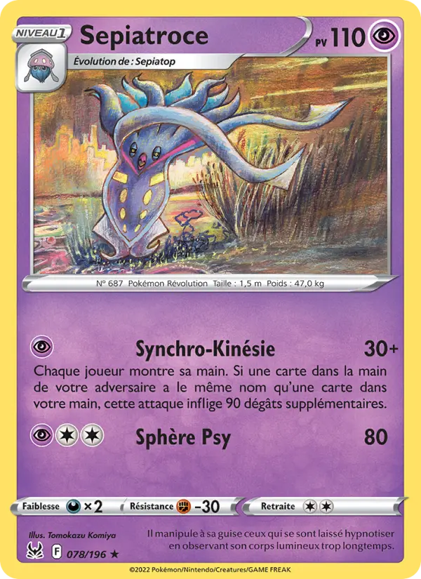 Sepiatroce — Carte Pokémon 078 Origine Perdue