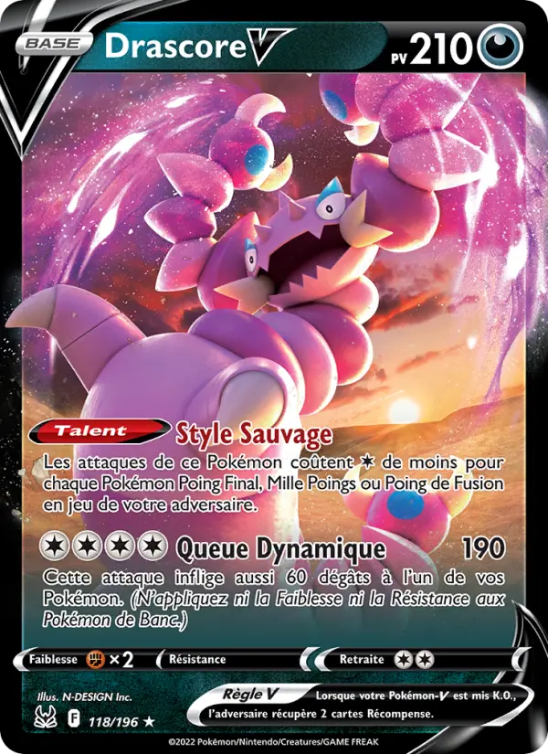 Drascore V — Carte Pokémon 118 Origine Perdue