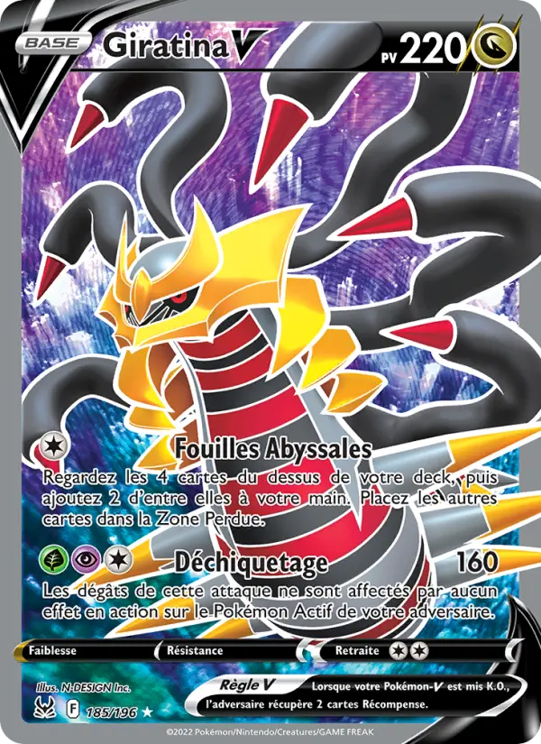 Giratina V — Carte Pokémon 185 Origine Perdue