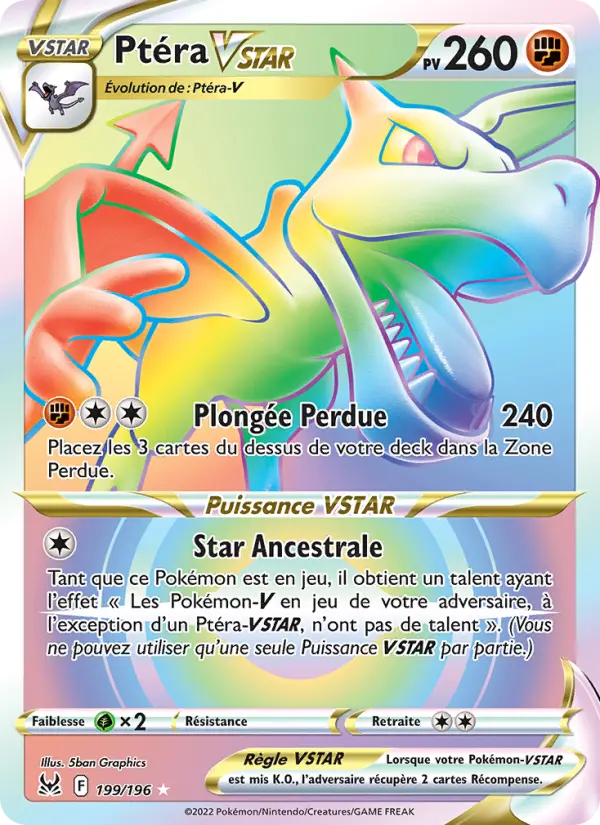 Ptéra VSTAR — Carte Pokémon 199 Origine Perdue