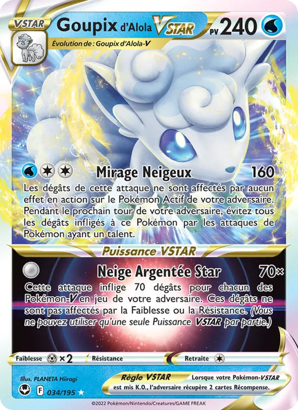 Goupix d'Alola VSTAR — Carte Pokémon 034 Tempête Argentée
