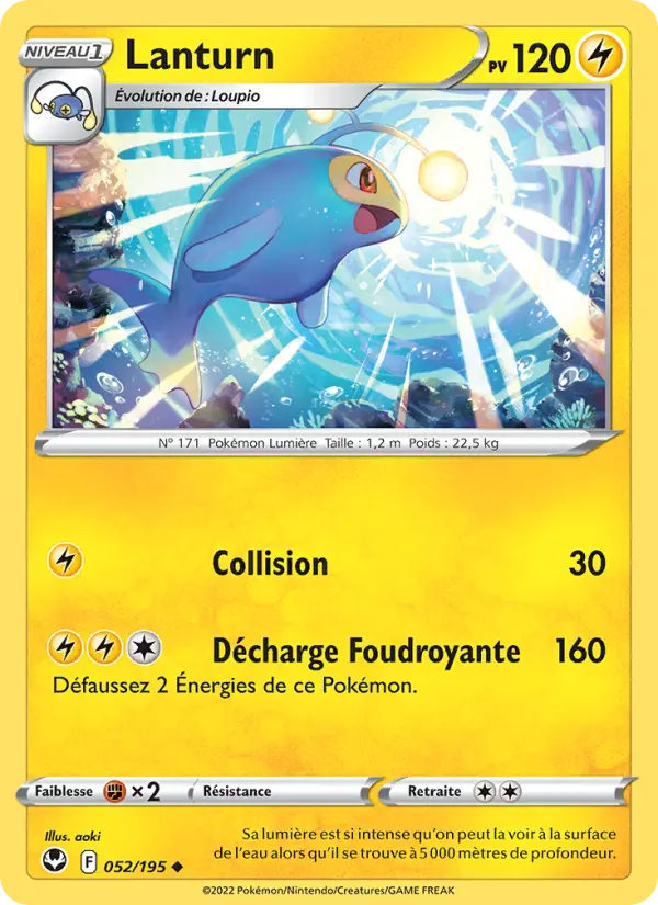 Lanturn — Carte Pokémon 052 Tempête Argentée