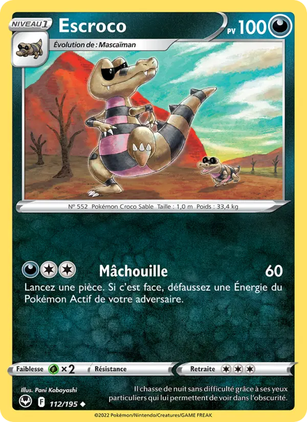 Escroco — Carte Pokémon 112 Tempête Argentée