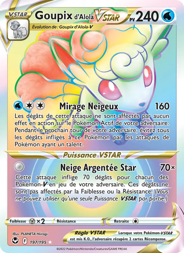 Goupix d'Alola VSTAR — Carte Pokémon 197 Tempête Argentée