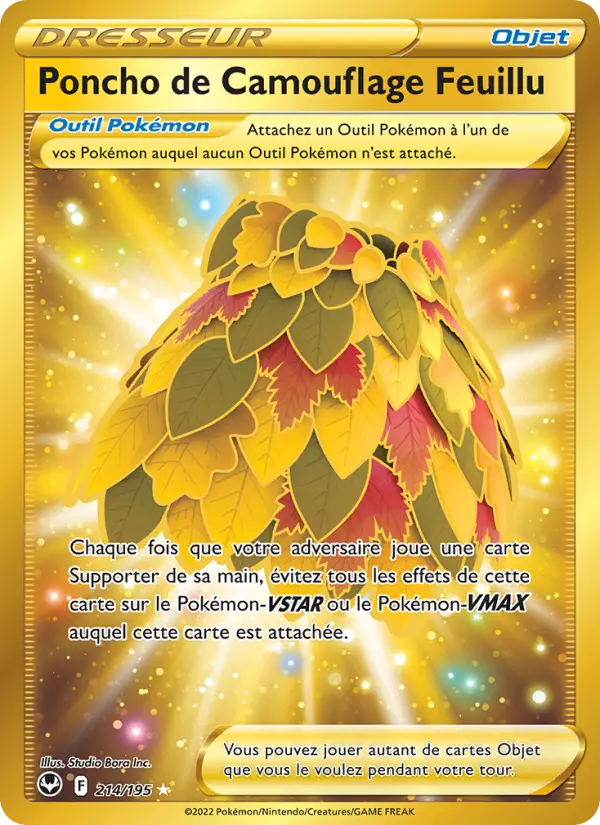 Poncho de Camouflage Feuillu — Carte Pokémon 214 Tempête Argentée