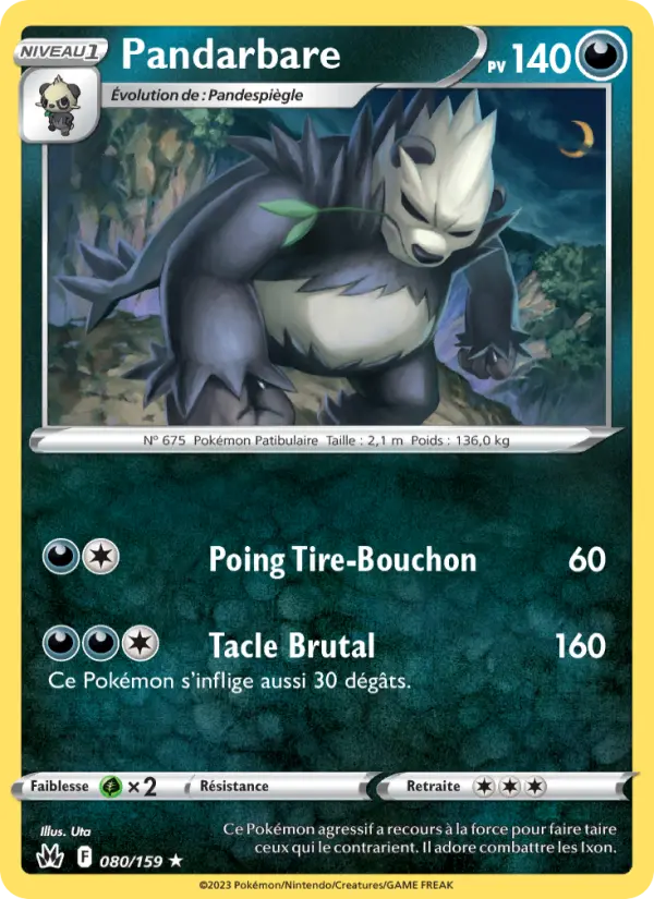 Pandarbare — Carte Pokémon 080 Zénith Suprême