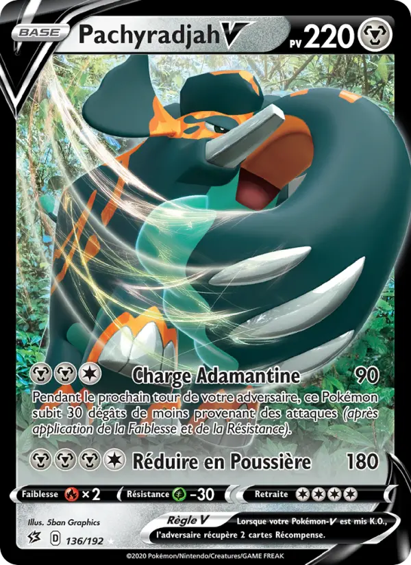 Pachyradjah V — Carte Pokémon 136 Clash des Rebelles