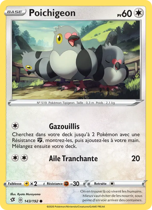Poichigeon — Carte Pokémon 143 Clash des Rebelles