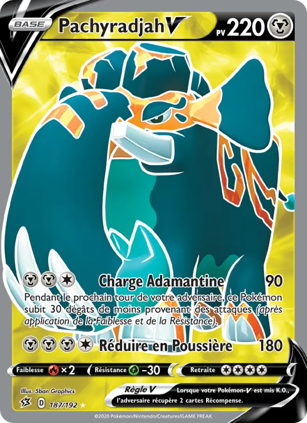 Pachyradjah V — Carte Pokémon 187 Clash des Rebelles