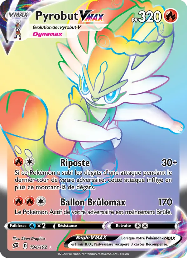 Pyrobut VMAX — Carte Pokémon 194 Clash des Rebelles