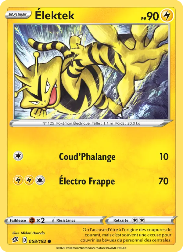 Élektek — Carte Pokémon 58 Clash des Rebelles