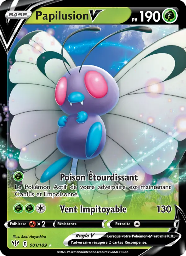Papilusion V — Carte Pokémon 1 Ténèbres Embrasées