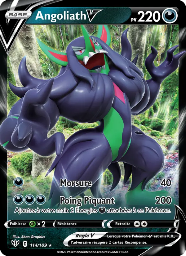 Angoliath V — Carte Pokémon 114 Ténèbres Embrasées