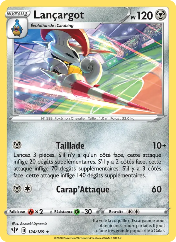 Lançargot — Carte Pokémon 124 Ténèbres Embrasées