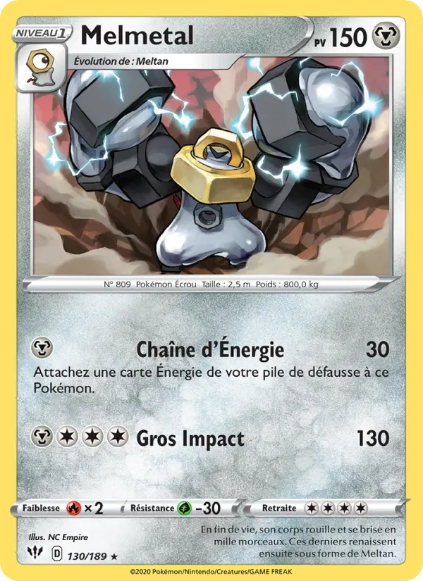 Melmetal — Carte Pokémon 130 Ténèbres Embrasées