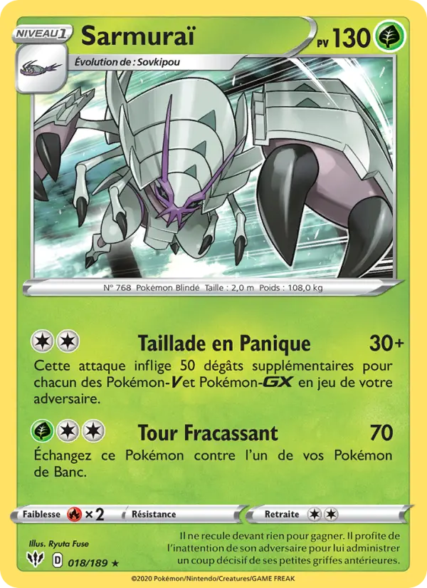Sarmuraï — Carte Pokémon 18 Ténèbres Embrasées