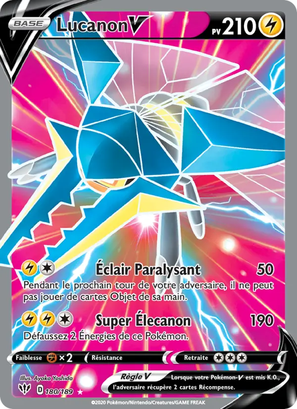 Lucanon V — Carte Pokémon 180 Ténèbres Embrasées