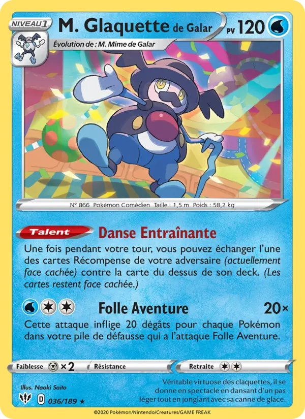 M. Glaquette de Galar — Carte Pokémon 36 Ténèbres Embrasées