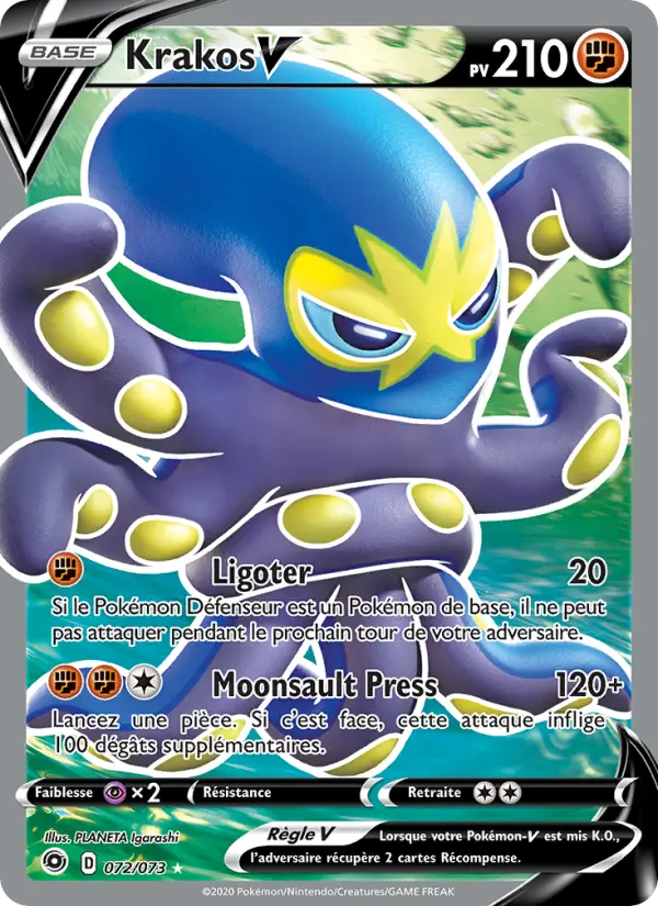 Krakos V — Carte Pokémon 72 La Voie du Maître