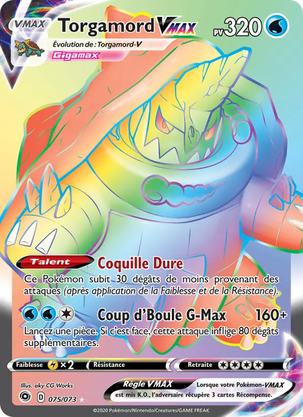 Torgamord VMAX — Carte Pokémon 75 La Voie du Maître