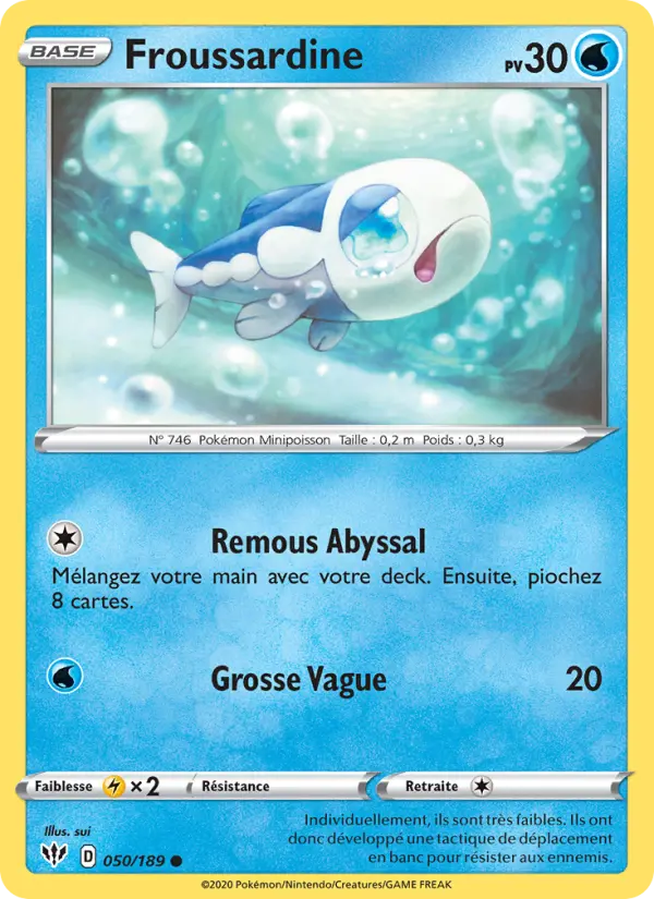 Froussardine — Carte Pokémon 50 Ténèbres Embrasées