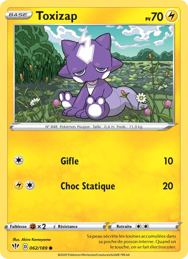 Toxizap — Carte Pokémon 62 Ténèbres Embrasées