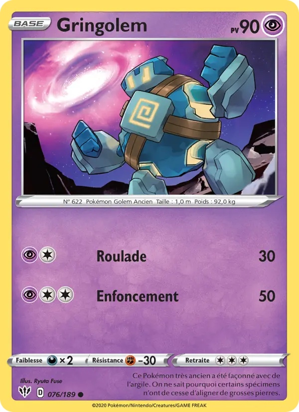 Gringolem — Carte Pokémon 76 Ténèbres Embrasées