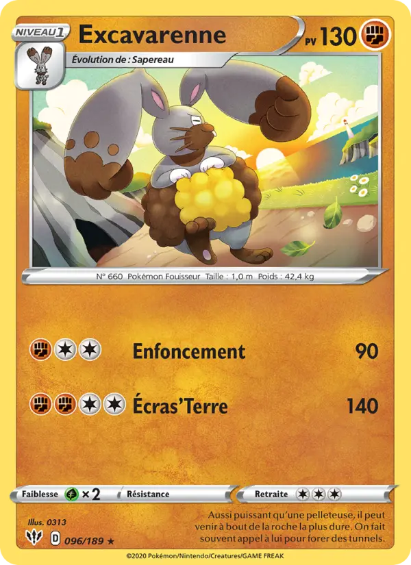 Excavarenne — Carte Pokémon 96 Ténèbres Embrasées