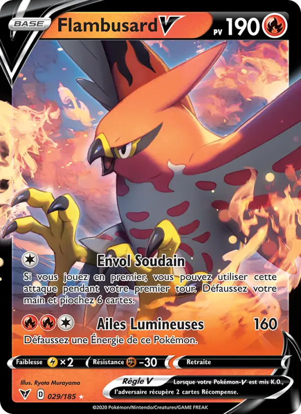 Flambusard V — Carte Pokémon 29 Voltage Éclatant