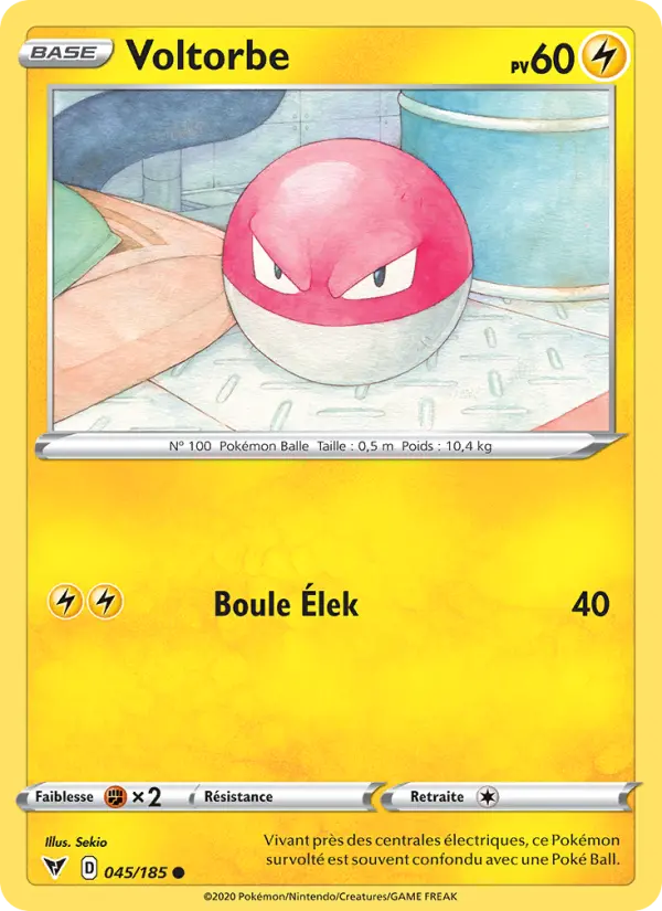 Voltorbe — Carte Pokémon 45 Voltage Éclatant