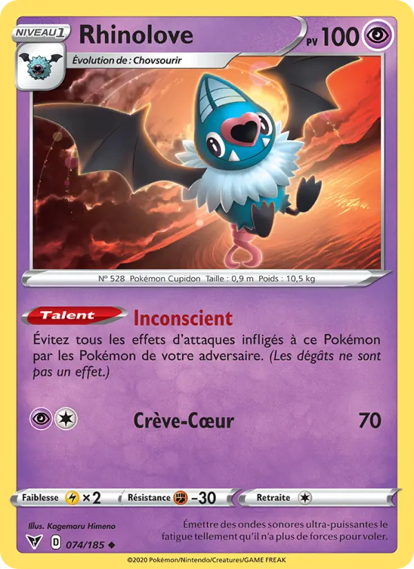 Rhinolove — Carte Pokémon 74 Voltage Éclatant
