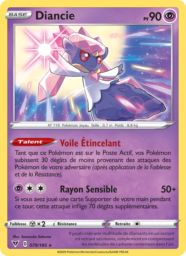 Diancie — Carte Pokémon 79 Voltage Éclatant