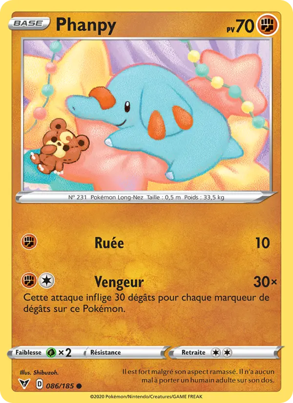 Phanpy — Carte Pokémon 86 Voltage Éclatant