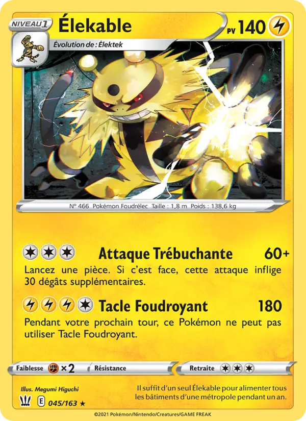 Élekable — Carte Pokémon 45 Styles de combat