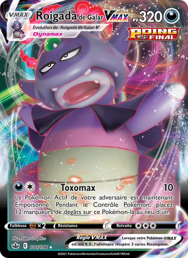 Roigada de Galar VMAX — Carte Pokémon 100 Règne de Glace
