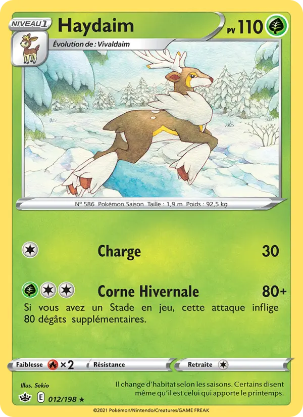 Haydaim — Carte Pokémon 12 Règne de Glace